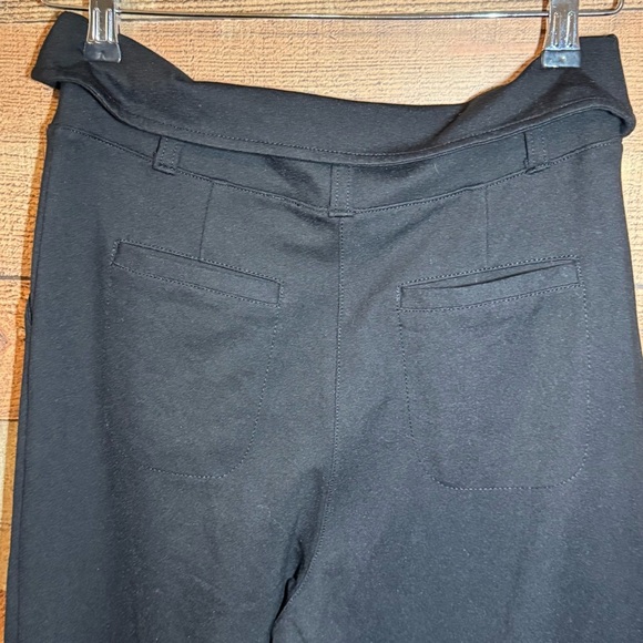 🌻 Betabrand Fold Over Pleated Wide Leg Dress Pants Yoga Black Size S - Picture 6 of 8